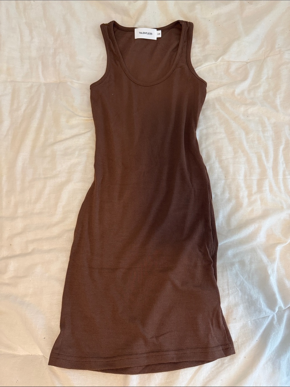 TALENTLESS Ribbed Tank Dress - Brown